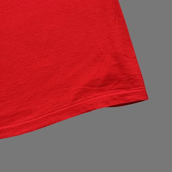 VTG 90s Hanes Beefy 'Only Visiting' Red/Yellow SS Single Stitch Tee Size L GUC - Picture 4 of 7